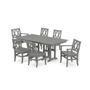 POLYWOOD Canyon 7-Piece Farmhouse Dining Set in Slate Grey