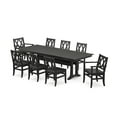thumbnail image 1 of POLYWOOD® Canyon 9-Piece Farmhouse Dining Set with Trestle Legs in Black, 1 of 10