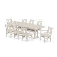 thumbnail image 1 of POLYWOOD Canyon 9-Piece Farmhouse Dining Set with Trestle Legs in Sand, 1 of 10