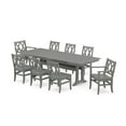 thumbnail image 1 of POLYWOOD® Canyon 9-Piece Farmhouse Dining Set with Trestle Legs in Slate Grey, 1 of 10