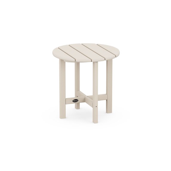 POLYWOOD Cape Cod Round 18" Side Table in Sand Castle