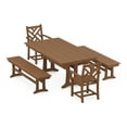 thumbnail image 1 of POLYWOOD Chippendale 5-Piece Farmhouse Dining Set With Trestle Legs in Teak, 1 of 1