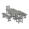 thumbnail image 1 of POLYWOOD Chippendale 5-Piece Farmhouse Dining Set with Benches in Slate Grey, 1 of 2