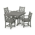 thumbnail image 1 of POLYWOOD Chippendale 5-Piece Farmhouse Trestle Arm Chair Dining Set in Slate Grey, 1 of 2