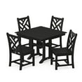 thumbnail image 1 of POLYWOOD Chippendale 5-Piece Farmhouse Trestle Side Chair Dining Set in Black, 1 of 1