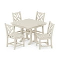 thumbnail image 1 of POLYWOOD Chippendale 5-Piece Farmhouse Trestle Side Chair Dining Set in Sand, 1 of 1