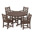 thumbnail image 1 of POLYWOOD Chippendale 5-Piece Round Arm Chair Dining Set - Mahagony, 1 of 4