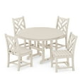 thumbnail image 1 of POLYWOOD Chippendale 5-Piece Round Side Chair Dining Set in Sand, 1 of 2