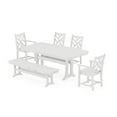 thumbnail image 1 of POLYWOOD Chippendale 6-Piece Dining Set with Trestle Legs in White, 1 of 2