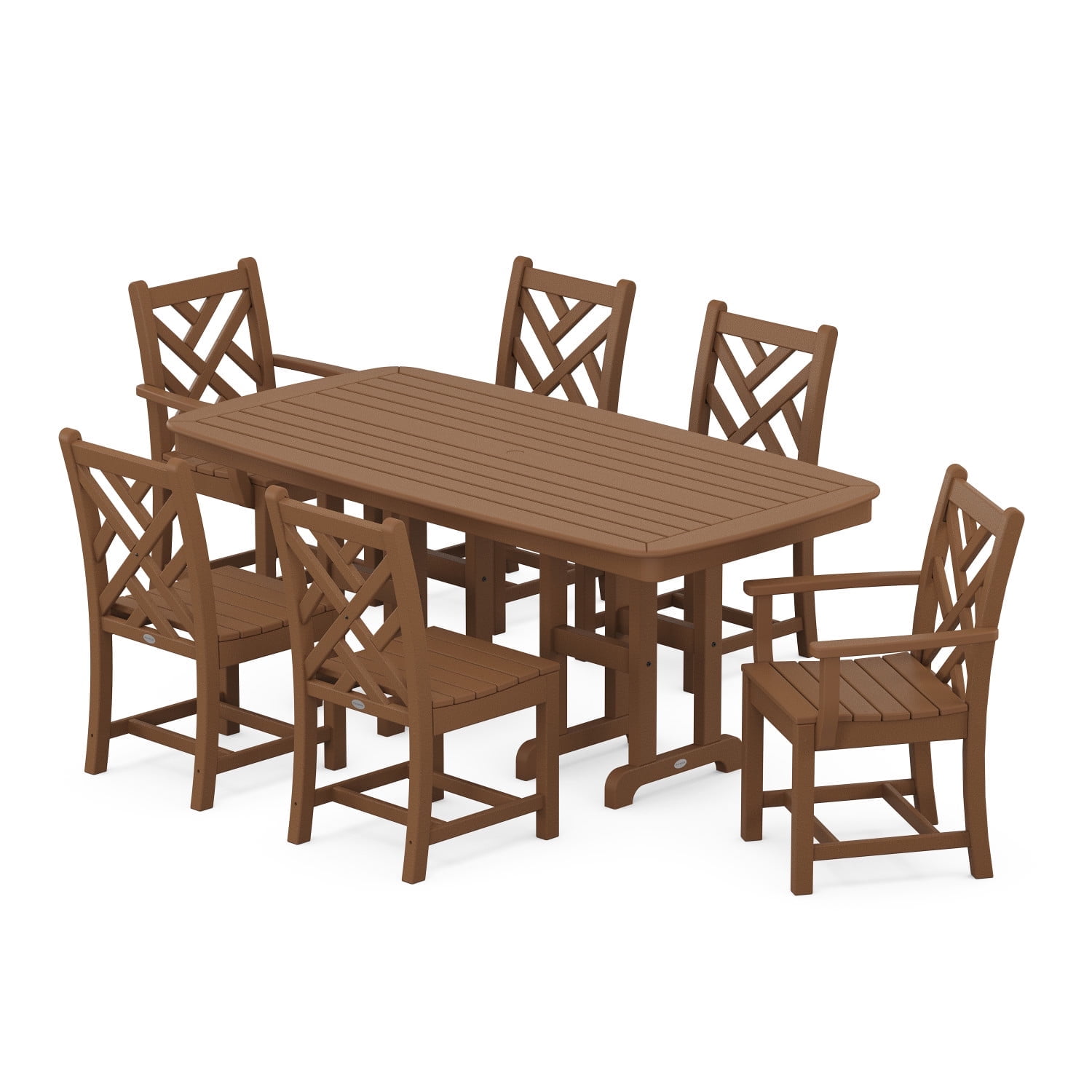 Chippendale POLYWOOD 7-Piece Teak Dining Set for Four