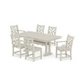 thumbnail image 1 of POLYWOOD Chippendale 7-Piece Farmhouse Trestle Dining Set in Sand, 1 of 3