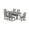 thumbnail image 1 of POLYWOOD Chippendale 7-Piece Farmhouse Trestle Dining Set in Slate Grey, 1 of 3