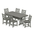 thumbnail image 1 of POLYWOOD Chippendale 7-Piece Nautical Trestle Dining Set in Slate Grey, 1 of 2