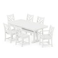 thumbnail image 1 of POLYWOOD Chippendale 7-Piece Nautical Trestle Dining Set in White, 1 of 2