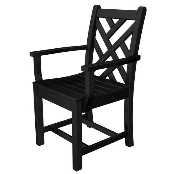POLYWOOD Chippendale Dining Arm Chair in Black