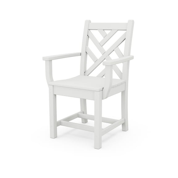 POLYWOOD Chippendale Dining Arm Chair in White