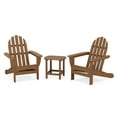 thumbnail image 1 of POLYWOOD Classic Adirondack 3-Piece Set with South Beach 18" Side Table in Teak, 1 of 5