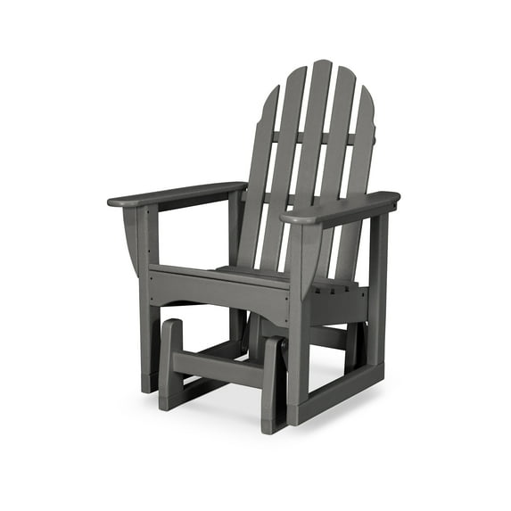 POLYWOOD® Classic Adirondack Glider Chair in Slate Grey