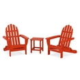 thumbnail image 1 of POLYWOOD Classic Folding Adirondack 3-Piece Set with Long Island 18" Side Table in Sunset Red, 1 of 1