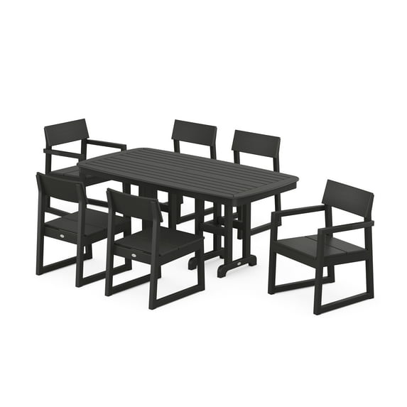 POLYWOOD EDGE 7-Piece Dining Set in Black