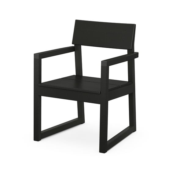POLYWOOD EDGE Dining Arm Chair in Black