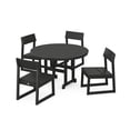 thumbnail image 1 of POLYWOOD EDGE Side Chair 5-Piece Round Farmhouse Dining Set in Black, 1 of 1