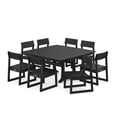 thumbnail image 1 of POLYWOOD EDGE 9 Piece Modern High density Polyethylene Strong Coastal Dining Furniture Sets Black, 1 of 1