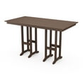 thumbnail image 1 of POLYWOOD Farmhouse 72” Rectangular Weather-Resistant Polywood Patio Bar Table, Brown, 1 of 2