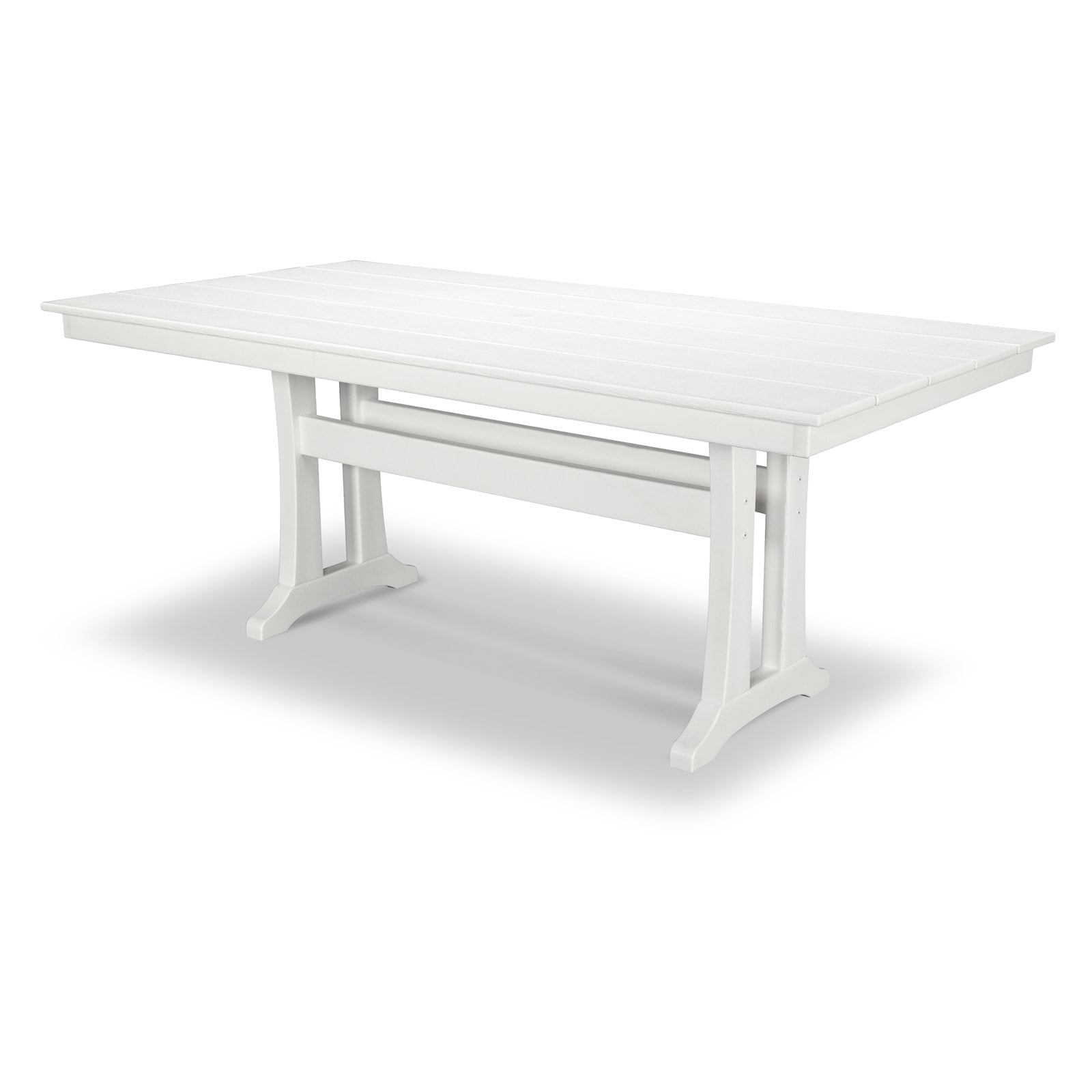 White Polyethylene Farmhouse 72" Rectangle Outdoor Dining Table
