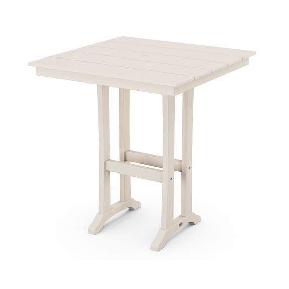 POLYWOOD Farmhouse Trestle 37" Bar Table in Sand