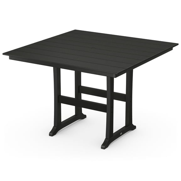 POLYWOOD Farmhouse Trestle 59" Bar Table in Black