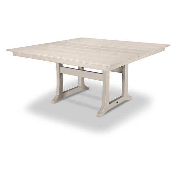 POLYWOOD Farmhouse Trestle 59" Dining Table in Sand