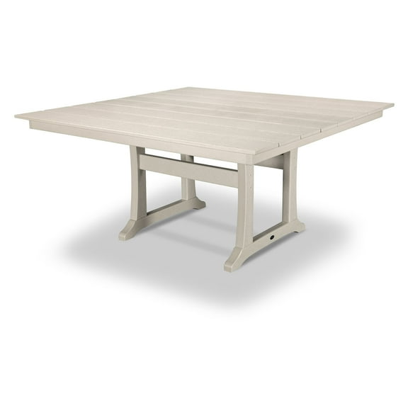 POLYWOOD Farmhouse Trestle 59" Dining Table in Sand