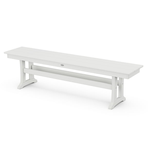 POLYWOOD Farmhouse Trestle 65" Bench in White