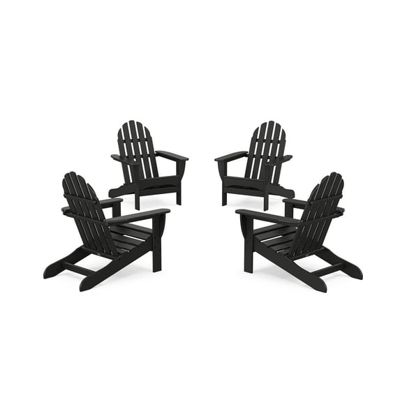 POLYWOOD High-density Polyethylene Classic Adirondack Conversation Set, Slate Grey