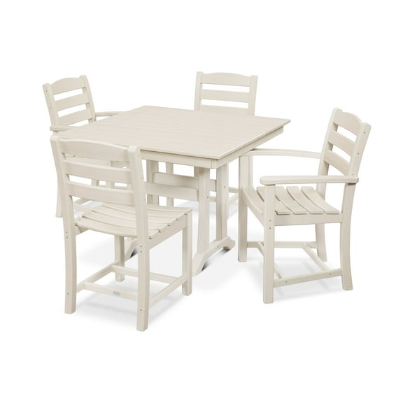 POLYWOOD La Casa Café 5-Piece Farmhouse Trestle Dining Set in Sand