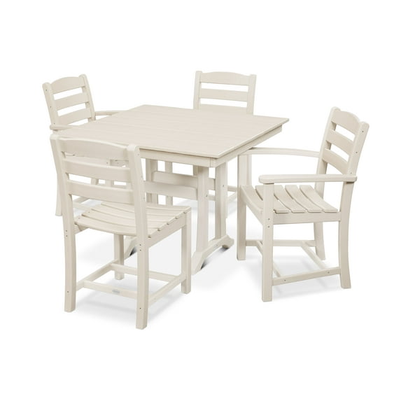 POLYWOOD La Casa Café 5-Piece Farmhouse Trestle Dining Set in Sand