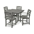 thumbnail image 1 of POLYWOOD La Casa Café 5-Piece Farmhouse Trestle Dining Set in Slate Grey, 1 of 1
