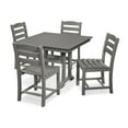 thumbnail image 1 of POLYWOOD La Casa Café 5-Piece Farmhouse Trestle Side Chair Dining Set in Slate Grey, 1 of 1