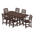 thumbnail image 1 of POLYWOOD La Casa Café 7-Piece Farmhouse Dining Set in Mahogany, 1 of 1
