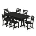 thumbnail image 1 of POLYWOOD La Casa Café 7-Piece Farmhouse Trestle Dining Set in Black, 1 of 1
