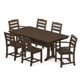 thumbnail image 1 of POLYWOOD La Casa Café 7-Piece Farmhouse Trestle Dining Set in Mahogany, 1 of 1