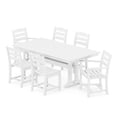 thumbnail image 1 of POLYWOOD La Casa Café 7-Piece Farmhouse Trestle Dining Set in White, 1 of 1