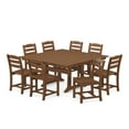 thumbnail image 1 of POLYWOOD La Casa Café 9-Piece Farmhouse Trestle Dining Set in Teak, 1 of 1