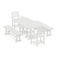 thumbnail image 1 of POLYWOOD La Casa Cafe 5-Piece Dining Set with Benches in White, 1 of 1
