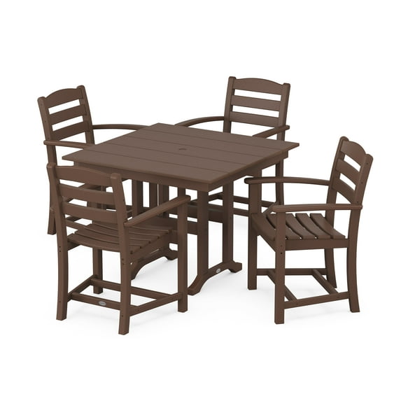 POLYWOOD La Casa Cafe 5-Piece Farmhouse Dining Set in Mahogany