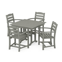 POLYWOOD La Casa Cafe 5-Piece Farmhouse Dining Set in Slate Grey