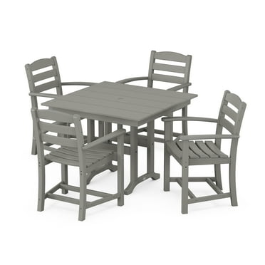 POLYWOOD La Casa Cafe 5-Piece Farmhouse Dining Set in Slate Grey
