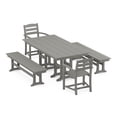thumbnail image 1 of POLYWOOD La Casa Cafe 5-Piece Farmhouse Dining Set with Benches in Slate Grey, 1 of 1
