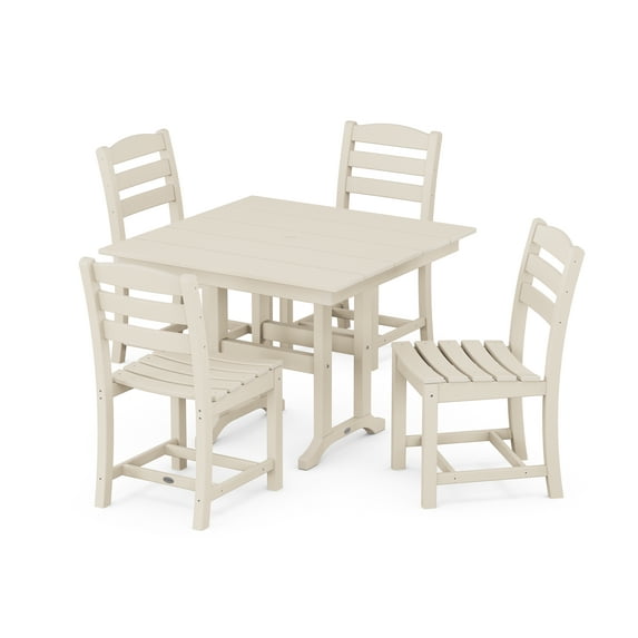 POLYWOOD La Casa Cafe Side Chair 5-Piece Farmhouse Dining Set in Sand